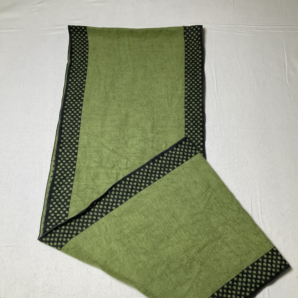 Chelsey by Joseph 100% Silk Olive Green and Gray Infinity Scarf Warm Winter 590